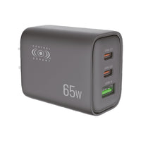 Cargador USB 65W con 3 Puertos, Entrada Tipo Turbo Portátil para Viajar
