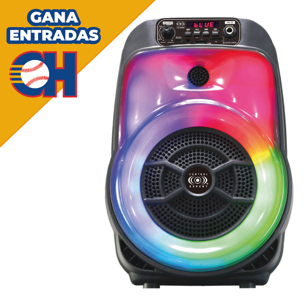 Bocina Amplificada 6.5” con Bluetooth, Luces LED y Micrófono