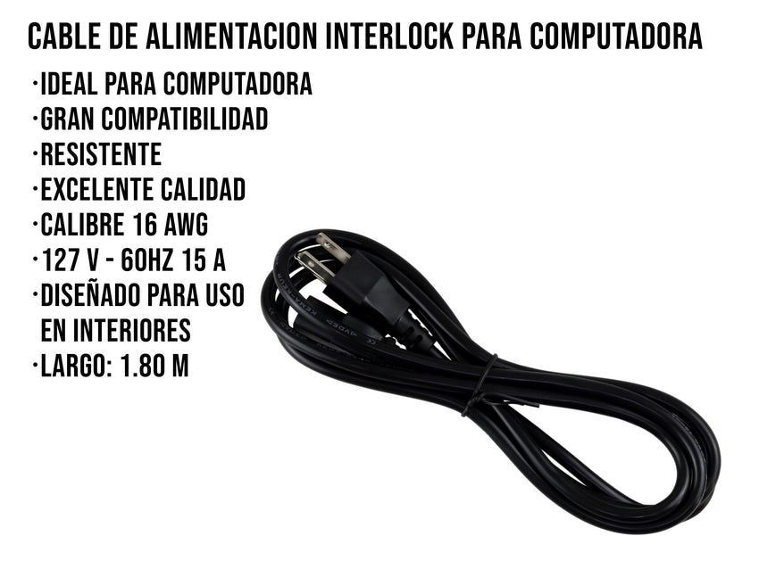 Cable de Alimentación Interlock Paraomputadora