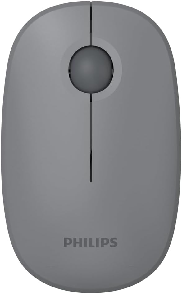 PHILIPS Mouse Inalámbrico SPK7378G/85 - Ergonómico, Ratón para Trabajo Remoto Conexión USB, 3 Botones, 1600 dpi, Diseño Compacto, Compatible con PC, Laptop, Computadora