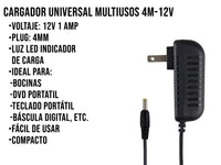 Eliminador Para Bocinas 12v 1A Punta Amarilla 4mm