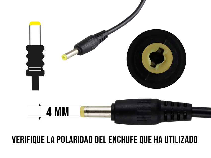 Eliminador de 12V a 2AMP Punta Amarilla 4mm