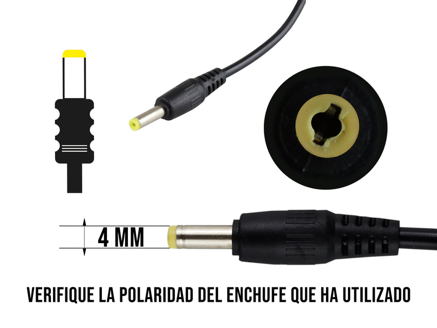 Eliminador de 9V a 2AMP Punta Amarilla 4mm