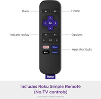 ROKU Express 3960RW: Streaming HD Fácil y Potente, Incluye Cable HDMI,