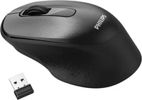 Philips Mouse Inalámbrico SPK7448 Mouse Ergonómico Conexión USB, Diseño Cómodo, 3 Botones, Rueda de Desplazamiento, para Computadora, Laptop, PC, Portátil, Oficina y Hogar