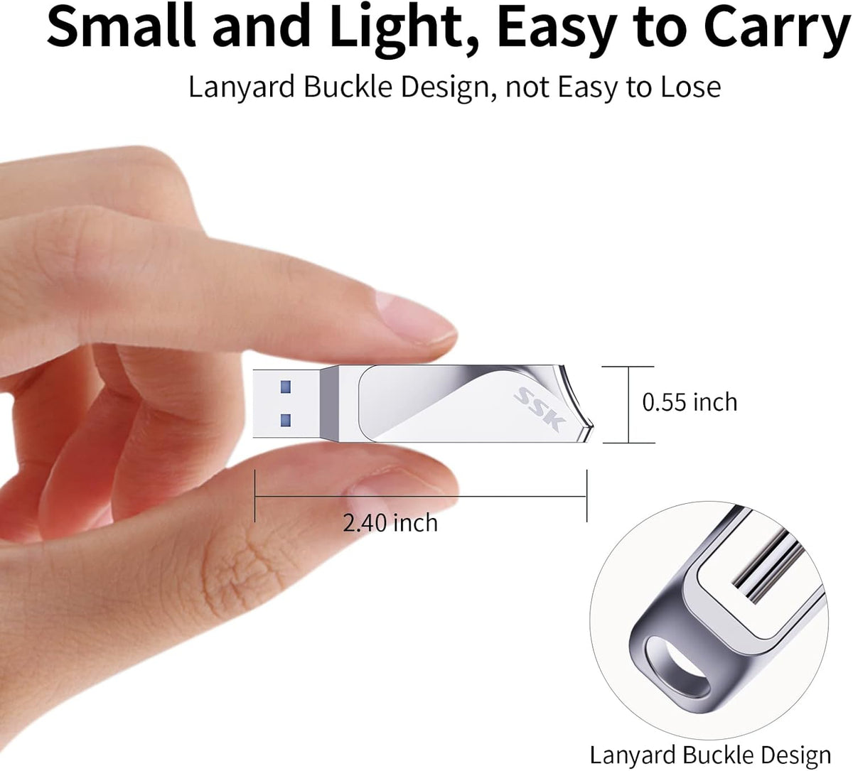 SSK - Unidad flash USB C de 64 GB, 2 en 1, OTG USB A 3.2 + tipo C, Thunderbolt Pendrive hasta 200 MB/s