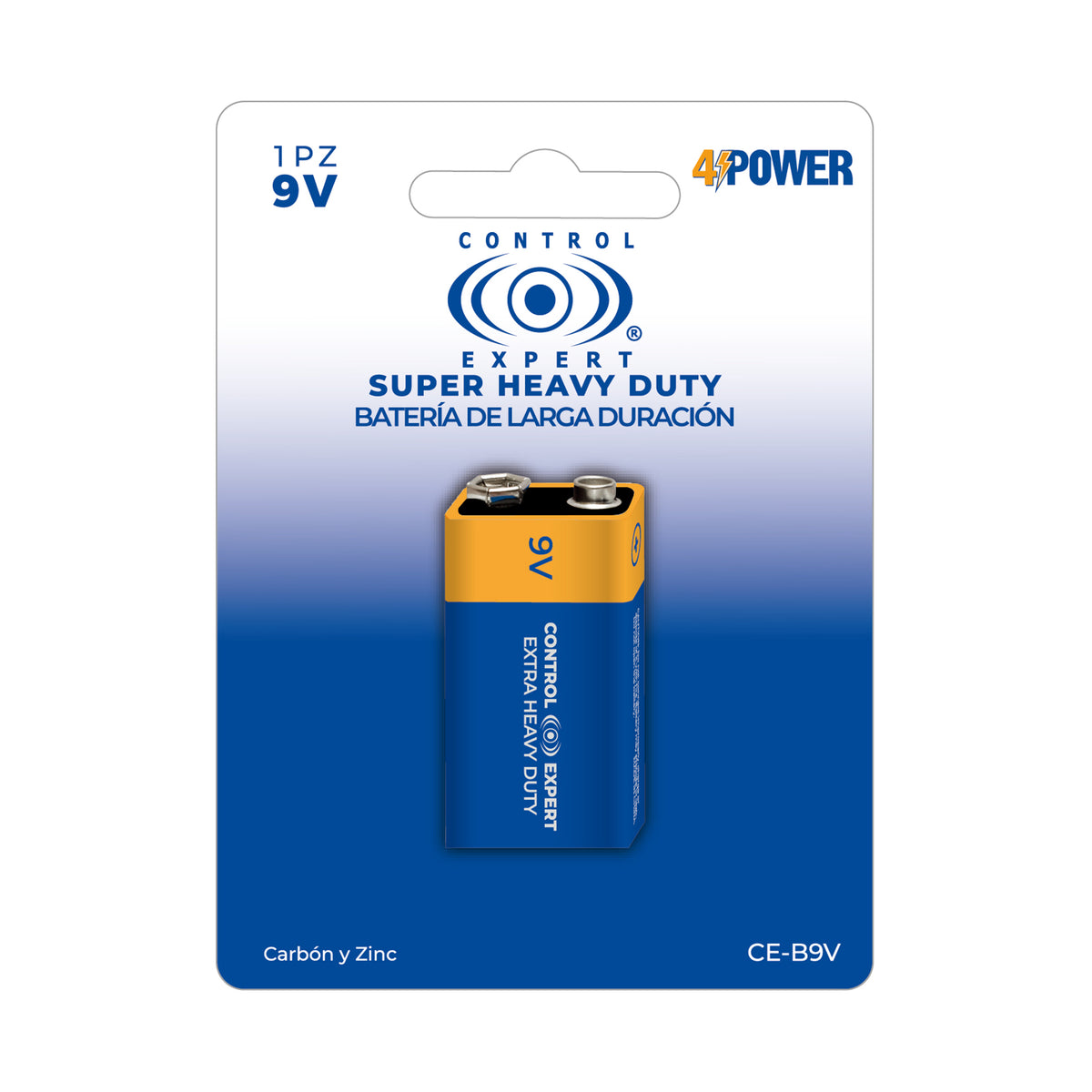 Pila 9V Carbón De Larga Duración