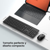 PHILIPS Combo Teclado y Mouse Inalámbricos SPT6318B/85, Conexión 2.4 GHz, Mouse Silencioso 1600 dpi, Teclas Multimedia, Diseño Compacto, Compatible con Windows, Mac y Linux