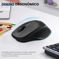 Philips Mouse Inalámbrico SPK7448 Mouse Ergonómico Conexión USB, Diseño Cómodo, 3 Botones, Rueda de Desplazamiento, para Computadora, Laptop, PC, Portátil, Oficina y Hogar