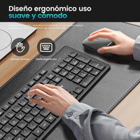 PHILIPS Combo Teclado y Mouse Inalámbricos SPT6318B/85, Conexión 2.4 GHz, Mouse Silencioso 1600 dpi, Teclas Multimedia, Diseño Compacto, Compatible con Windows, Mac y Linux