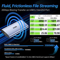 SSK SSD portátil de 500 GB, hasta 2000 MB/s, unidades externas de estado sólido, disco duro externo USB 3.2 Gen2X2 NVMe
