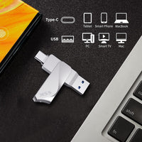 SSK - Unidad flash USB C de 64 GB, 2 en 1, OTG USB A 3.2 + tipo C, Thunderbolt Pendrive hasta 200 MB/s