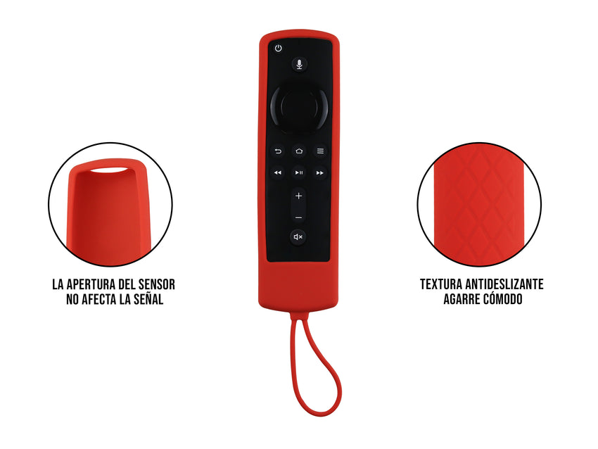 Funda de Silicón Amazon Fire TV 1 2 3 4 - Rojo