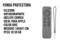 Funda de Silicón Para Apple TV 2da Generación - Gris