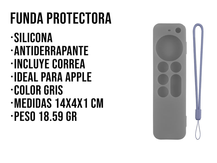 Funda de Silicón Para Apple TV 2da Generación - Gris