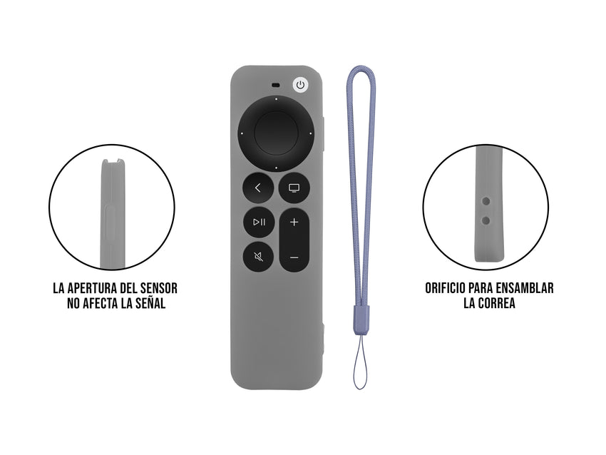 Funda de Silicón Para Apple TV 2da Generación - Gris