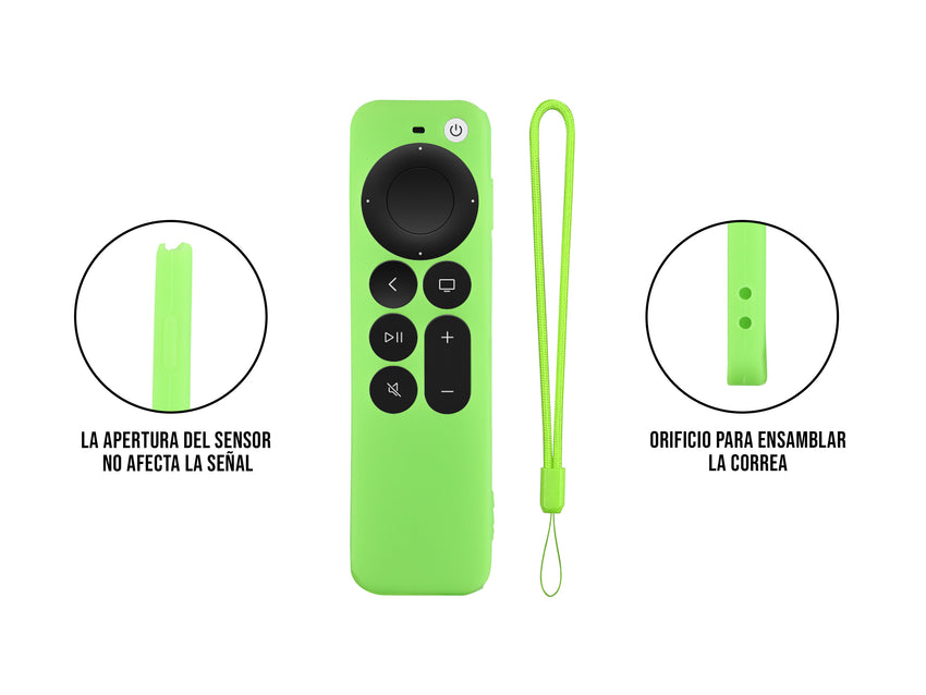 Funda de Silicón Para Apple TV 2da Generación - Verde Fosforescente