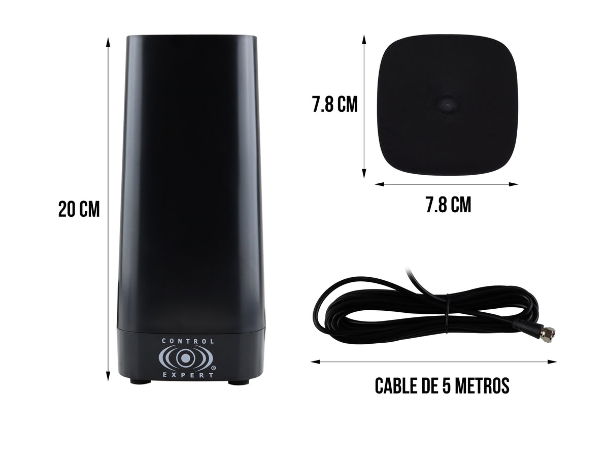 Antena/Amplificador UHF – Rango de Frecuencia de 470 a 892 MHz con Baja Interferencia