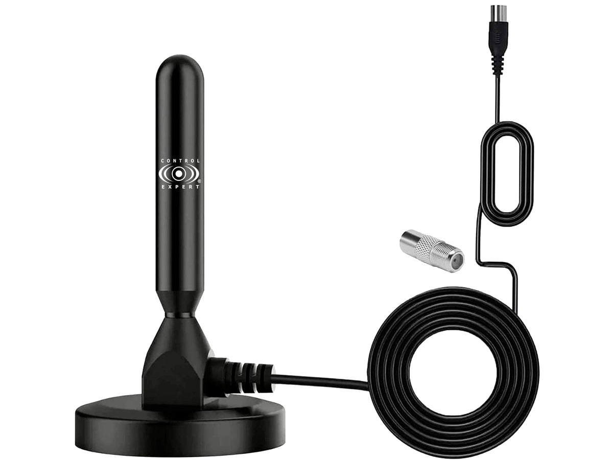 Antena HD con Base de Imán – Frecuencia UHF 470-890 MHz, 360° de Cobertura