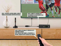 Antena HD de Imán para TV – VHF/UHF, 5 dB de Ganancia, Base Magnética