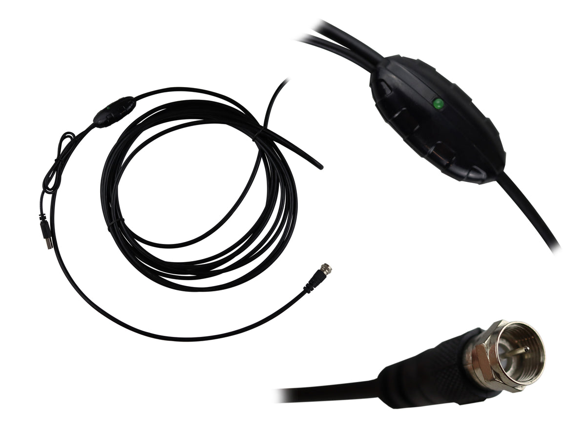 Antena de Alta Definición con Amplificador – VHF/UHF, 25 dB de Ganancia, 5V