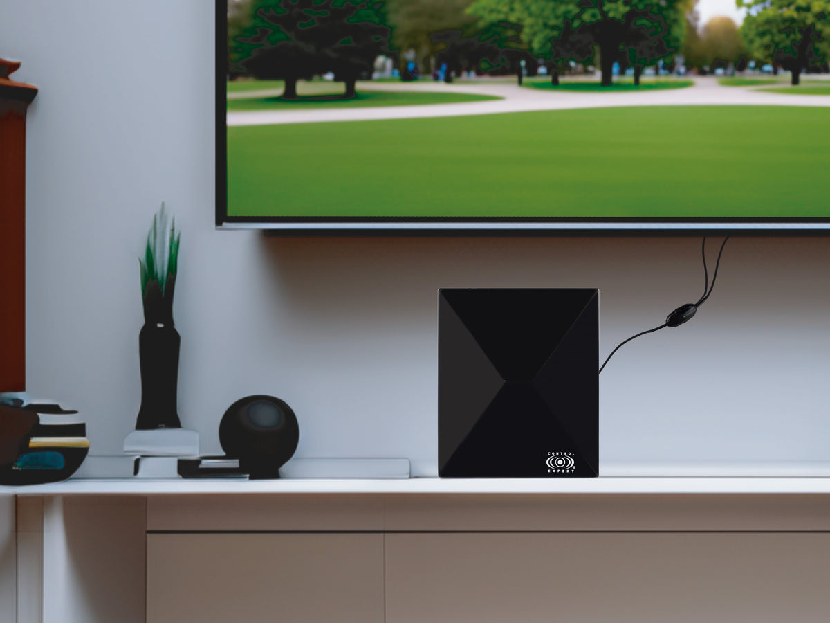 Antena de Alta Definición con Amplificador – VHF/UHF, 25 dB de Ganancia, 5V