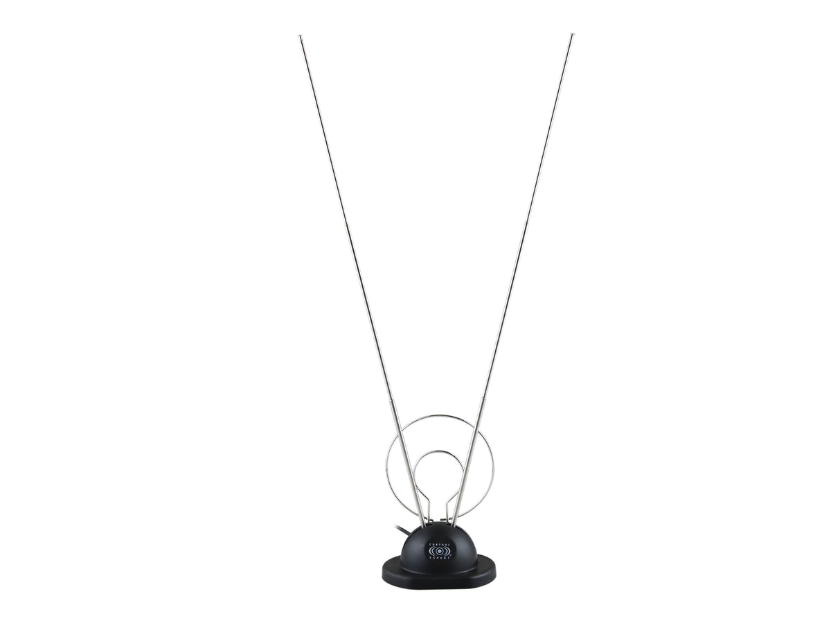 Antena de Conejo Universal con Anillos Metálicos – Alta Recepción HDTV/VHF/UHF