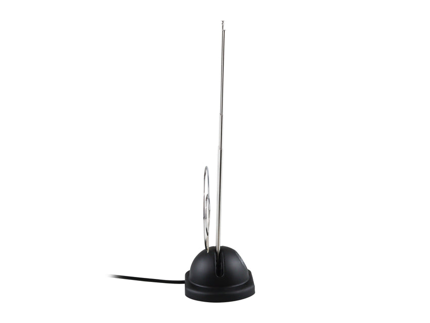 Antena de Conejo Universal con Anillos Metálicos – Alta Recepción HDTV/VHF/UHF