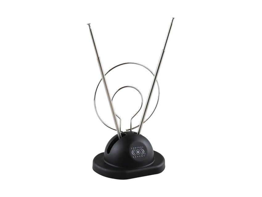 Antena de Conejo Universal con Anillos Metálicos – Alta Recepción HDTV/VHF/UHF