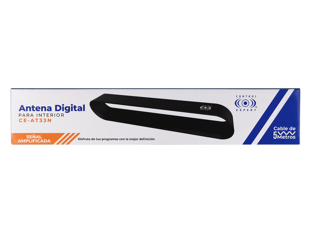 Antena de Interior con Amplificador USB y Cable Coaxial de 5 Metros – Máxima Recepción UHF / MHz