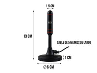Antena de interior VHF/UHF Compacta – Excelente Recepción con Bajo Perfil y Peso Ligero
