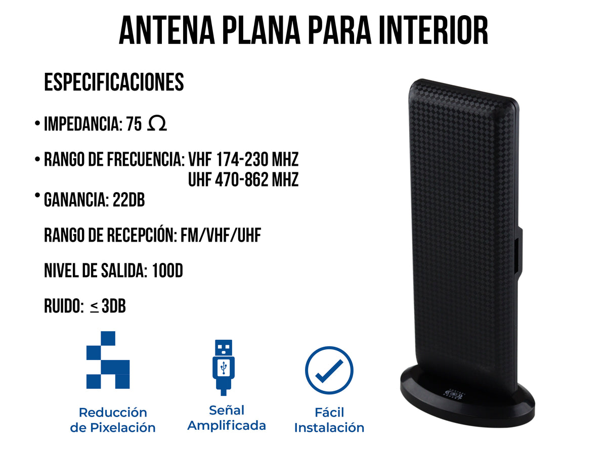 Antena o Amplificador Multibanda – Alta Ganancia y Recepción de Señal FM/VHF/UHF