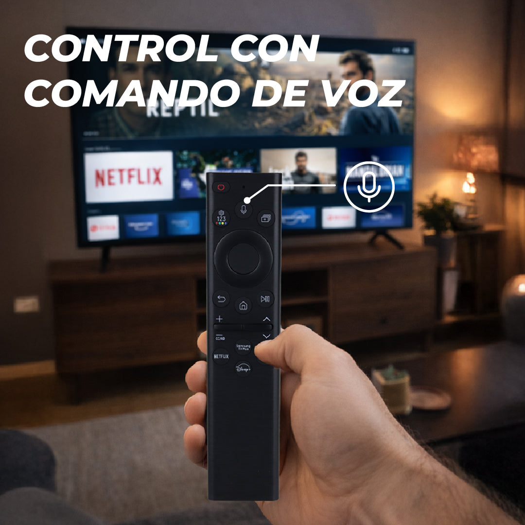 Control Remoto Samsung BN59-01385A con Voz | SolarCell Recargable USB-C | Compatible Smart TV 2021-2023 (Neo QLED, QLED, UHD, The Frame)