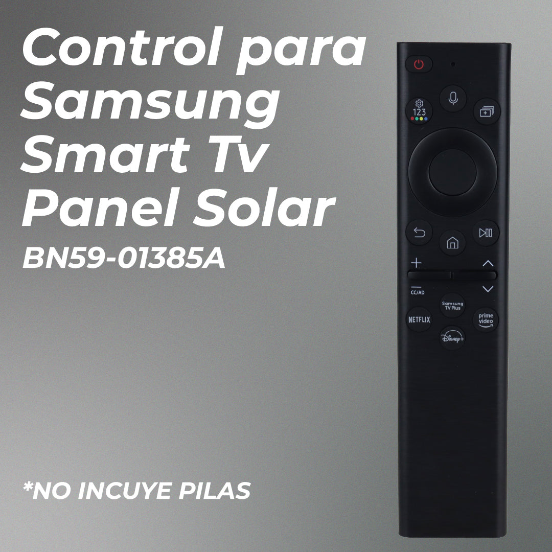 Control Remoto Samsung BN59-01385A con Voz | SolarCell Recargable USB-C | Compatible Smart TV 2021-2023 (Neo QLED, QLED, UHD, The Frame)