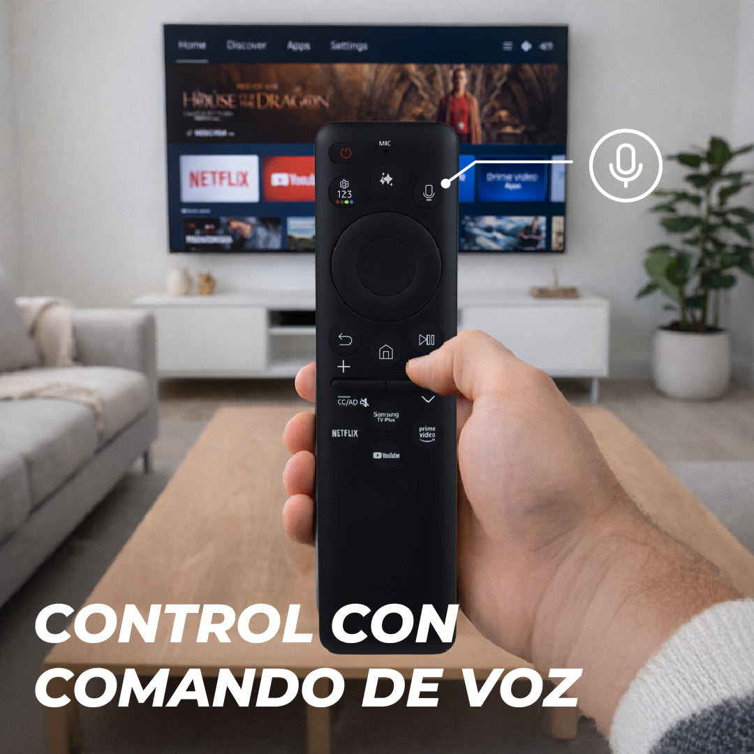 Control Compatible con Samsung BN59-01480A (TM2560E) Comando de Voz e IA SolarCell Recargable USB-C Compatible 2025 Neo QLED, OLED, QLED, The Fram