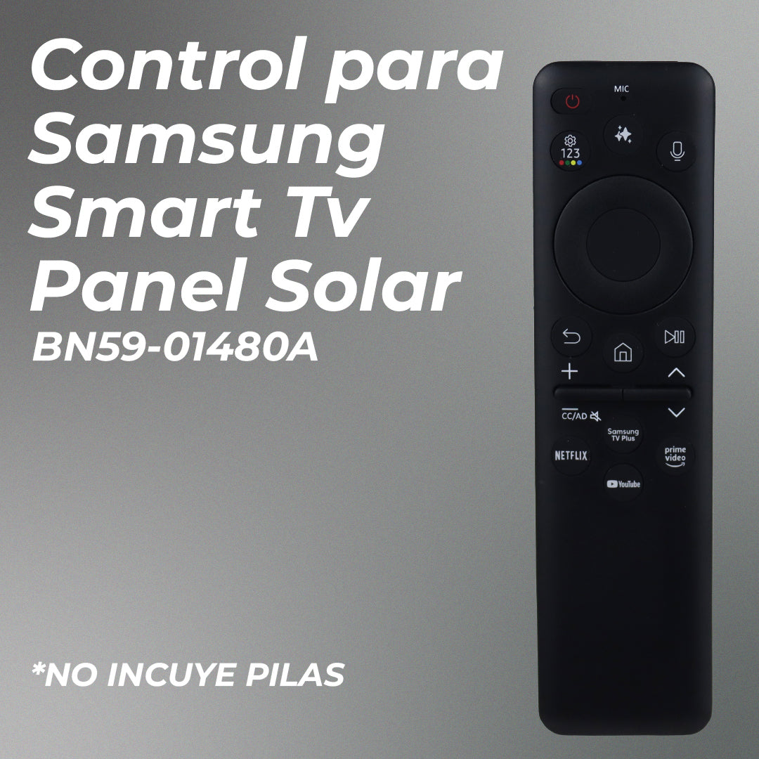 Control Compatible con Samsung BN59-01480A (TM2560E) Comando de Voz e IA SolarCell Recargable USB-C Compatible 2025 Neo QLED, OLED, QLED, The Fram