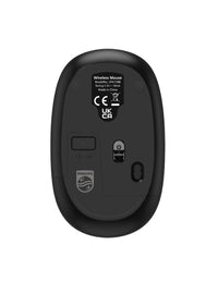 PHILIPS Mouse Inalámbrico 2.4 GHz, Sensor Óptico 1600 dpi, Clic Silencioso, Diseño Ergonómico, Receptor USB, Ahorro de Energía, Compatible con Windows, Mac y Linux