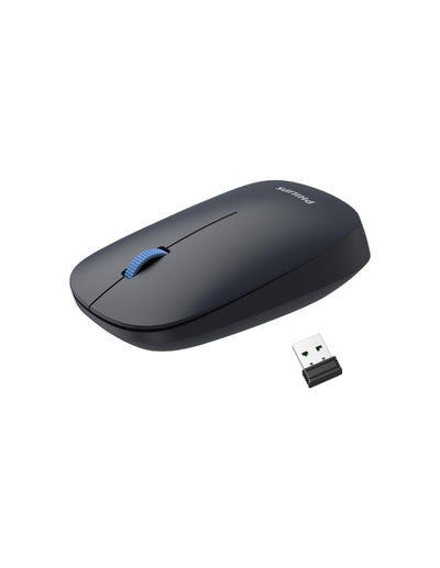 Philips Mouse Inalámbrico, USB Mouse Inalámbrico con Reducción de Ruido, 2.4G Ergonómico, Compatible con Tabletas, Portátiles y Ordenadores, Ligero y Fácil de Transportar
