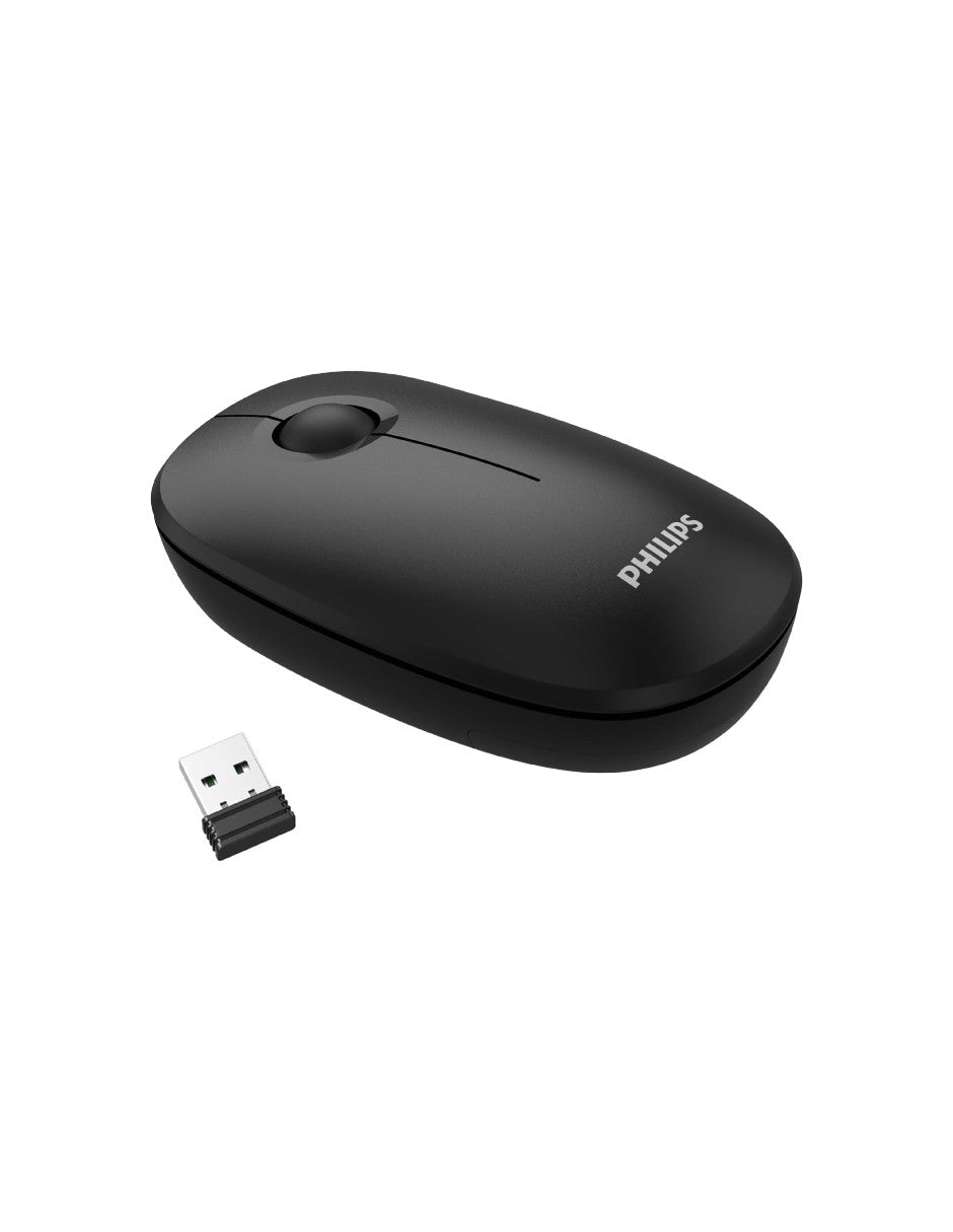 Philips Mouse Inalámbrico SPK7378 - Ergonómico, Ratón para Trabajo Remoto Conexión USB, 3 Botones, 1600 dpi, Diseño Compacto, Compatible con PC, Laptop, Computadora