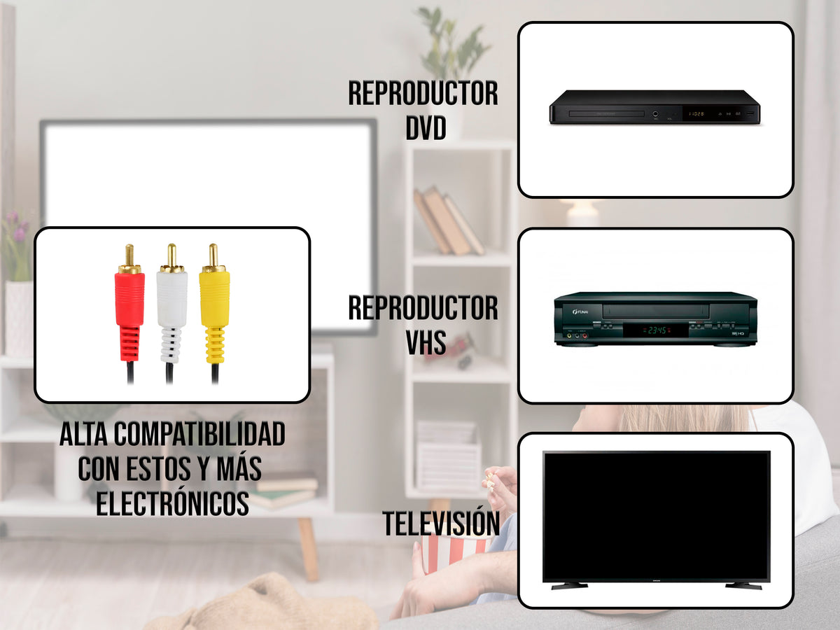 Cable con conector RCA macho de 1.35 m
