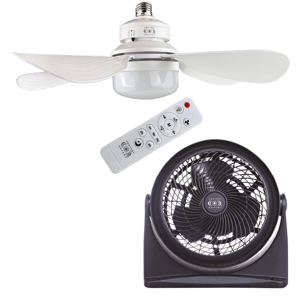 Combo Foco Led con ventilador de techo y Ventilador con 3 velocidades