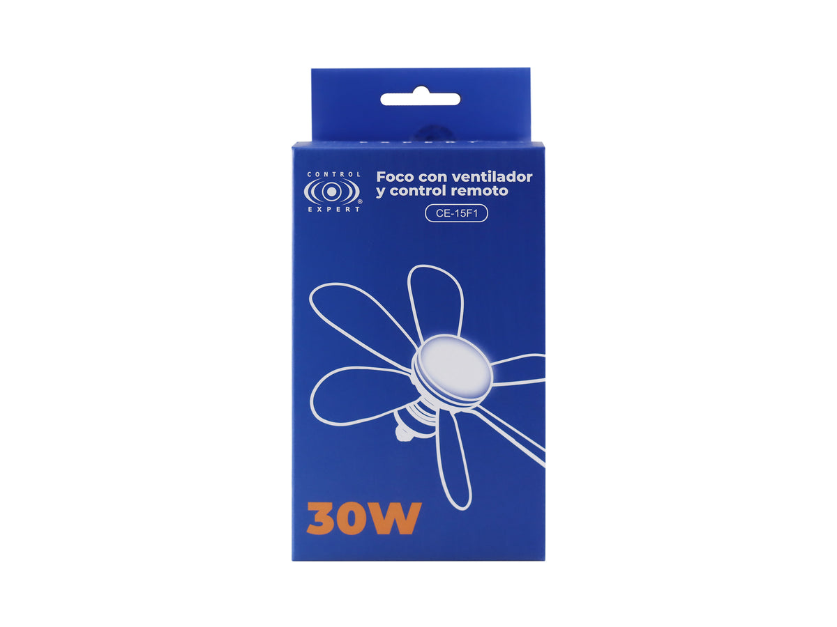 Foco Ventilador de techo con luz LED 30w con Control remoto