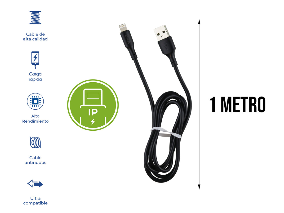 Cable USB a iPhone 1 Metro 2.4A