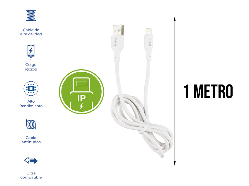 Cable USB a iPhone Blanco