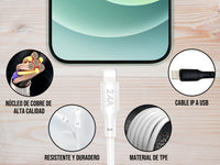 Cable USB a iPhone Blanco