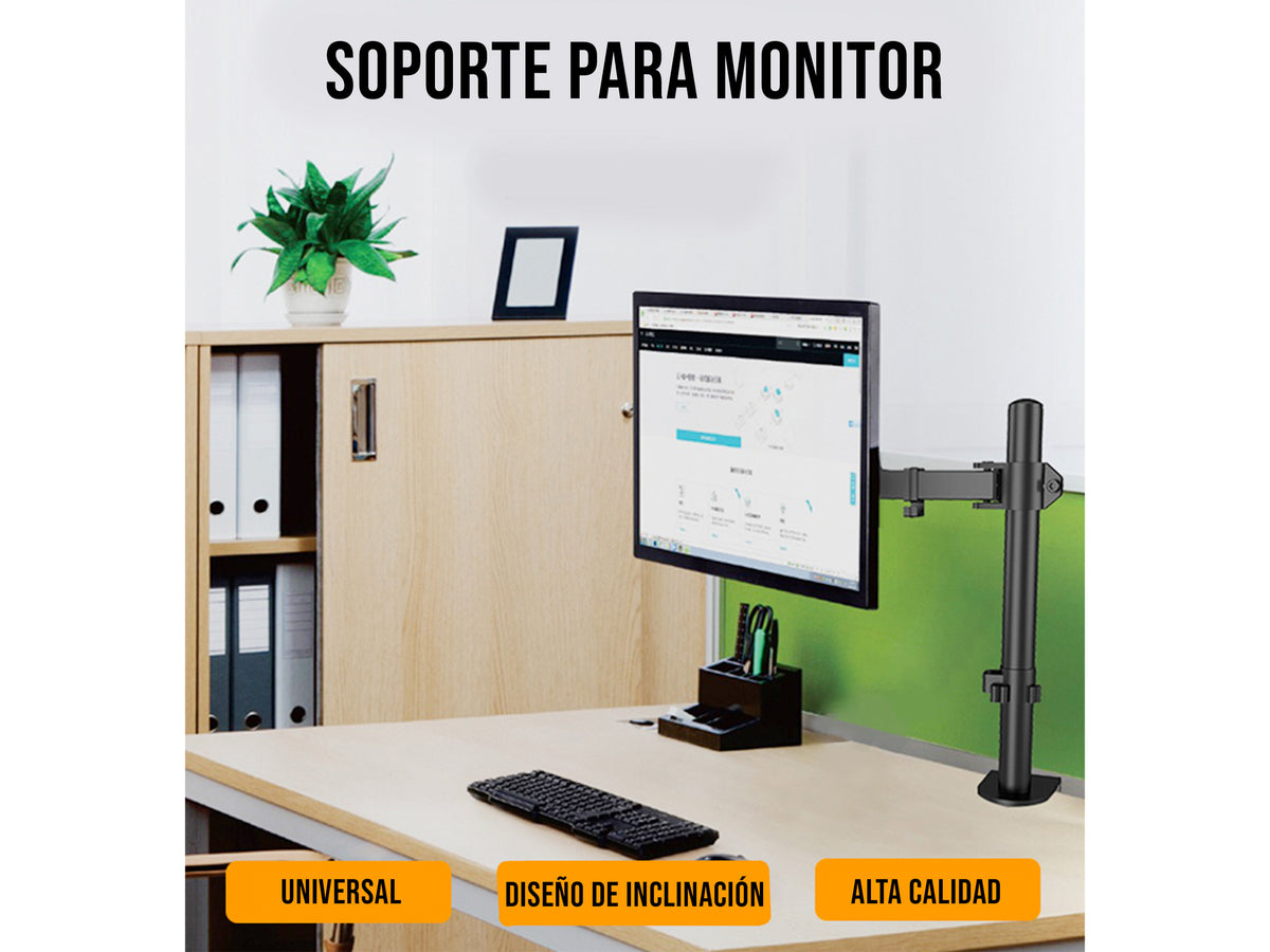 Soporte para Monitor de 15” a 27” con Brazo Movible