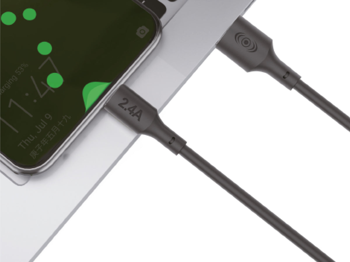 Cable USB a Tipo C Negro 1 metro 2.4 A