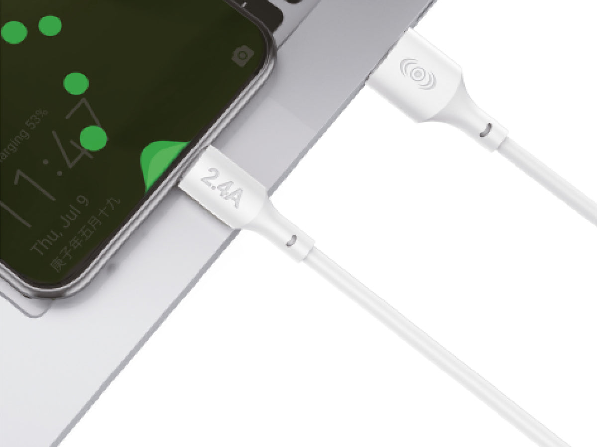 Cable USB a Tipo C Blanco 1 metro 2.4 A