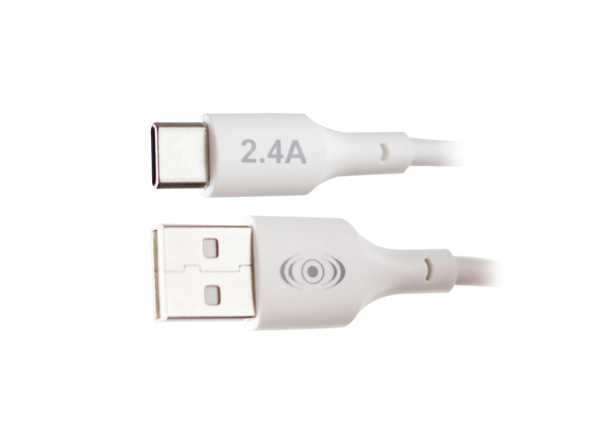 Cable USB a Tipo C Blanco 1 metro 2.4 A