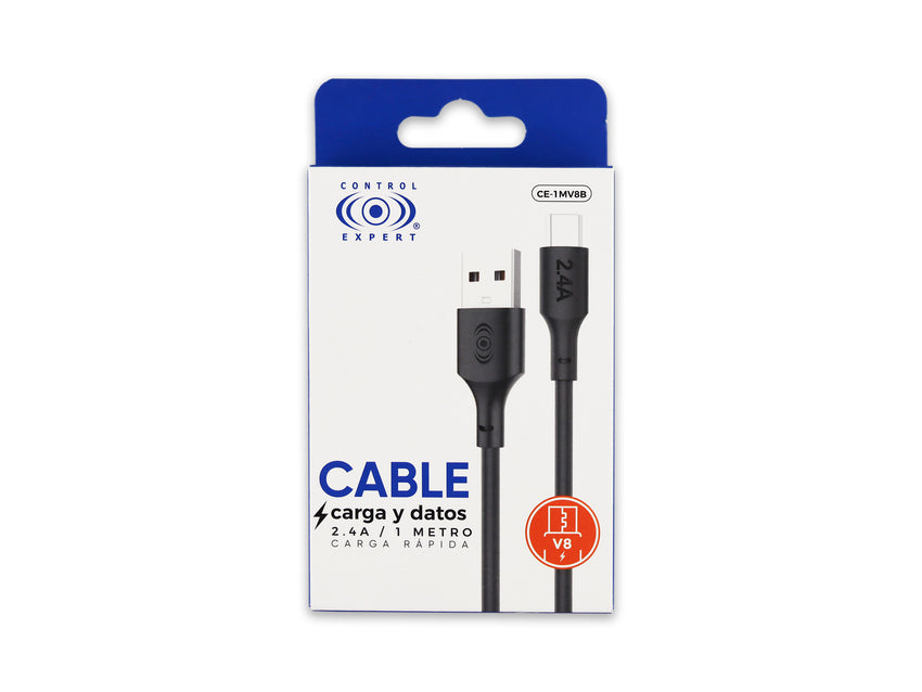 Cable USB a V8 Negro